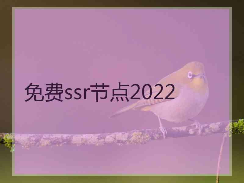 免费ssr节点2022